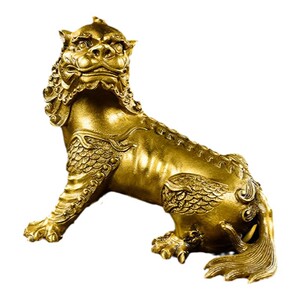 纯铜谛听地藏王坐骑独角神兽摆件