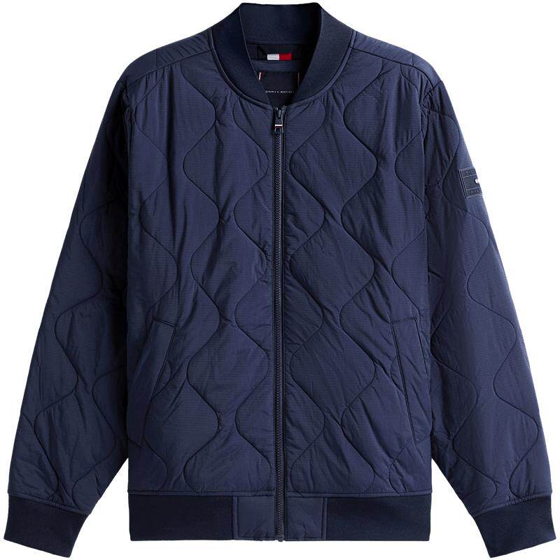 Tommy男装轻薄绗缝棒球棉服夹克
