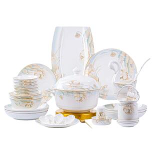 餐具套装2026新款高级感景德镇轻奢乔迁陶瓷碗碟套装家用碗盘组合