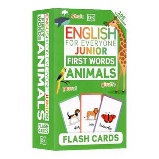 DK认读卡 人人学英语青少版 动物单词卡片盒装 英文原版 English for Everyone Junior First Words Animals Flash Cards 英语启蒙