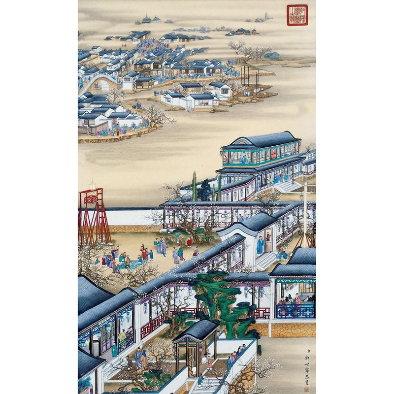 新款印花正品dmc客厅行乐十字绣