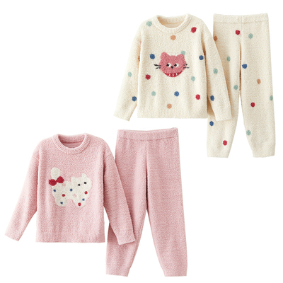 儿童家居服套装女童保暖睡衣