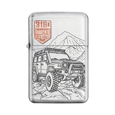 IMCO煤油防风打火机熏银雕刻工艺