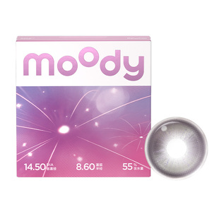 moody美瞳日抛奇境天光烟花紫彩色隐形眼镜小moo大直径10片