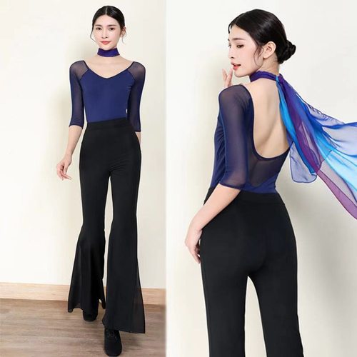 形体礼仪服套装女网纱连体服舞蹈走秀芭蕾训练培训女体态优雅练功