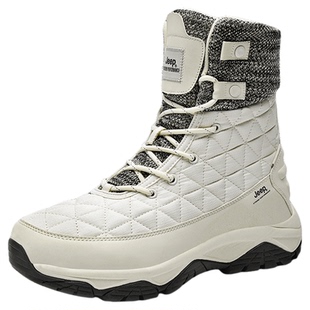 Jeep/吉普户外雪地靴女加绒保暖鞋男东北抗寒防水防滑登山棉鞋