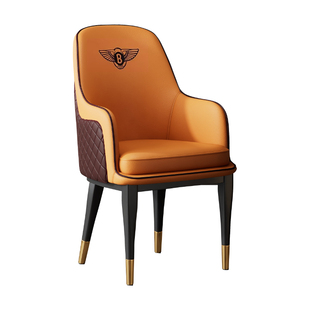 轻奢简约接待洽谈椅子酒店会议椅软包休闲靠背椅阳台餐桌椅宾利椅