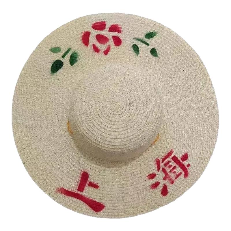 草帽价男夏天农民工工地隔热干活遮阳帽大檐防晒女凉手工帽子