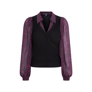 MARYLING玛俪琳新品衬衣领针梭织印花上衣A1DHW26450