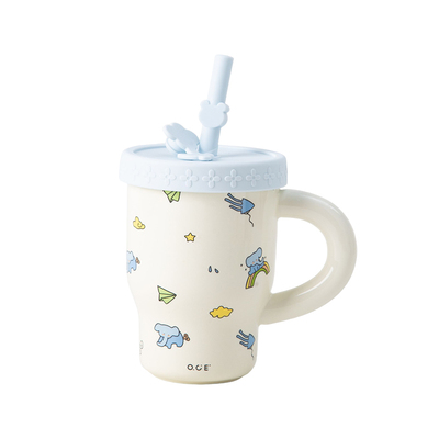 OCE森境奇旅吸管马克杯高颜值陶瓷水杯送女生礼物办公室家用