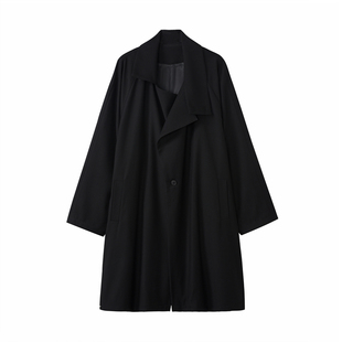 VAPOURBLUE原创设计宽松长款风衣斗篷暗黑立领风衣