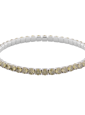 TWO LEAVES 镶钻网球手链欧美潮超闪百搭绿钻锆石男女不掉色手饰