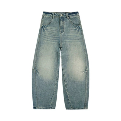 天丝阔腿牛仔裤女垂感直筒拖地裤