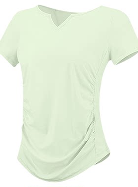 胖mm大码运动T恤女春夏凉感速干瑜伽服短袖普拉提训练健身上衣