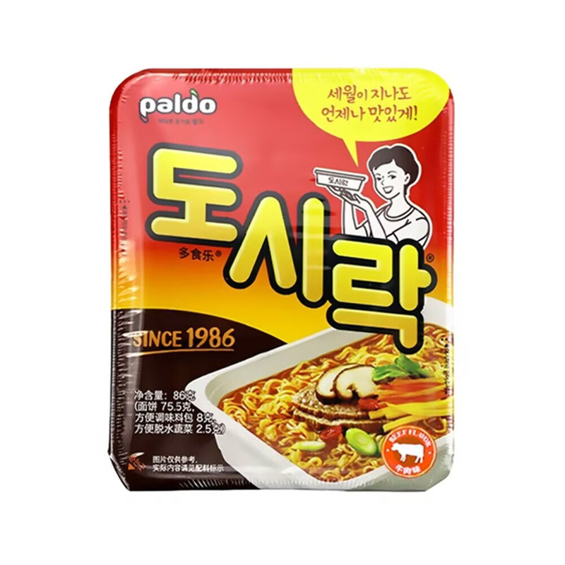 热巴同款韩国paldo八道牛肉泡菜辣白菜芝士泡面碗式方便速食拉面