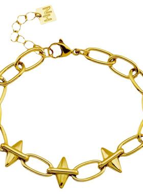 轻奢时尚欧美工业风18K镀金手链