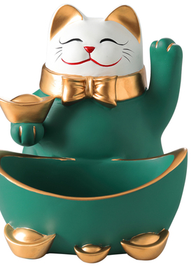 招财猫收纳柜放钥匙糖果杂物摆件