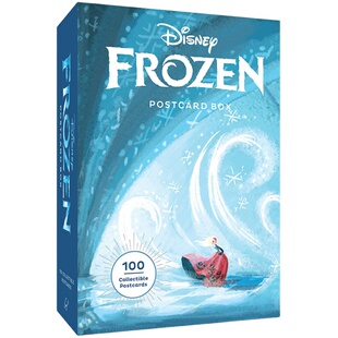 预售英文原版 冰雪奇缘 收藏明信片100张 Disney Frozen Postcard Box 概念艺术设定卡片 迪斯尼 冰雪女王2卡通 节日送礼礼物 周边