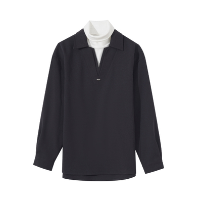 Hualun假两件长袖衬衫保暖