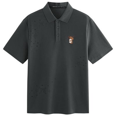 【治愈小狗eteecy联名】太平鸟男装 夏季新款刺绣Polo衫B1COG2177