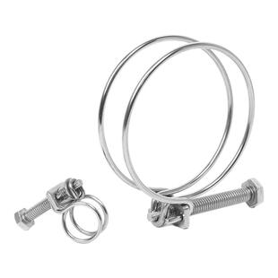 304/201不锈钢双钢丝喉箍管夹燃气管固定器水管钢结构橡胶管卡箍
