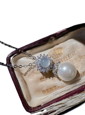 白月光荔枝冻白玉髓珍珠项链 水灵水灵 深海贝珠海星花朵珍珠耳环