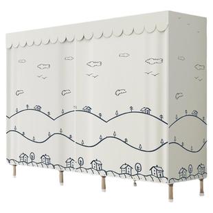 简易衣柜家用全封闭布衣柜卧室衣橱出租房全钢架加粗加厚单人小型