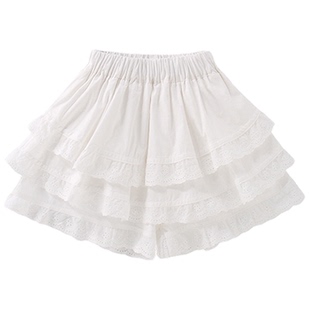 女童半身裙春秋2026新款蕾丝女孩白色短裙超好看儿童公主蛋糕裙裤