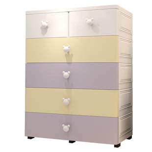 加厚婴儿童五斗柜橱抽屉式收纳柜子置物储物箱宝宝衣服衣柜床头柜