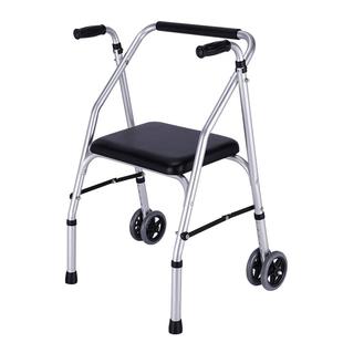 老人助行器康复行走助力车手扶拐杖防滑可坐四脚拐棍防摔倒手推车