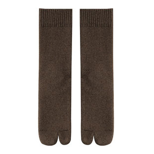 加厚毛圈分趾袜子女秋冬保暖中筒两指木屐猪蹄鞋二趾袜冬天分指袜