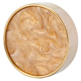 五行元素金木水火土书法镇尺黄铜镇纸金属圆形中国风创意摆件高颜值 新中式螺钿文房四宝笔搁压纸