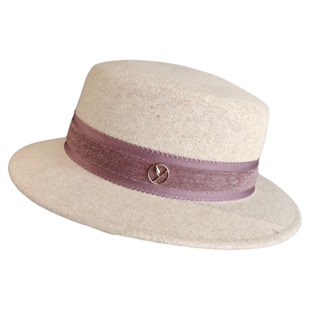 法式复古羊毛礼帽女秋冬保暖舒适纯色平顶毡帽显脸小百搭爵士帽