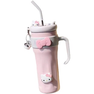 大容量高颜值hellokitty巨无霸吸管保温杯冰霸杯可爱女保冷水杯子