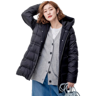 23区白鸭绒连帽羽绒服加绒加厚女士秋冬保暖防寒日系轻奢ONWARD