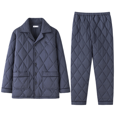 多俏美男士纯棉夹棉品质睡衣套装