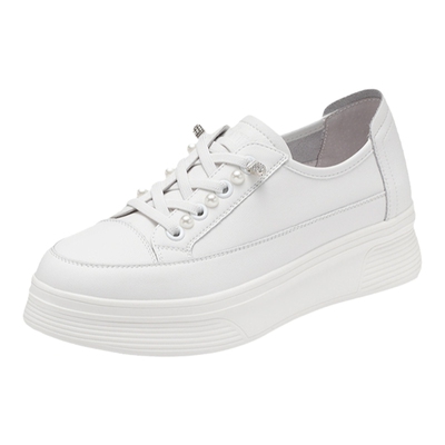 Tata他她小白鞋女厚底运动休闲鞋女奥莱百搭板鞋女秋新款WJN08CM1