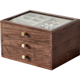 【节日礼物】初心木质首饰盒发饰戒指耳环饰品黄金收纳盒抽屉结婚