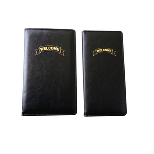 黑色皮质收银夹理发店流水埋单帐单夹吸磁大号买单夹结帐本票据夹