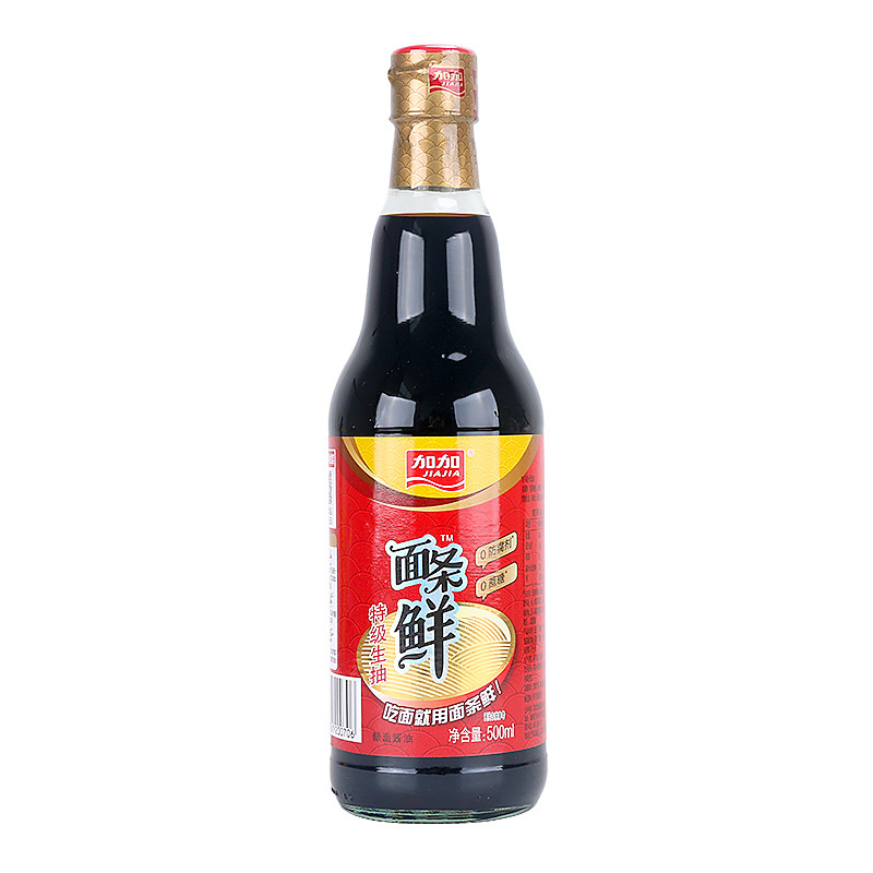 加加面条鲜特级生抽500ml家用生抽酿造酱油炒菜凉拌点蘸调味商用