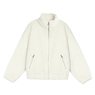 pusumede【现货5.5折】宽松保暖环保仿皮草女休闲开衫毛毛外套