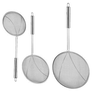 家用捞面条的大漏勺密网过滤打沫勺不锈钢漏勺商用厨房多功能网漏