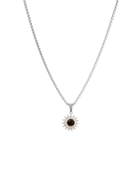 复古太阳花吊坠不锈钢项链男款