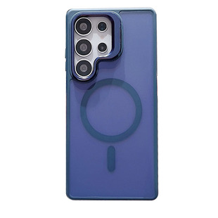 磨砂透明带支架适用三星Galaxy s25ultra手机壳磁吸充电s24fe高级保护套s23uitra雾面防指纹s24+新款十软边U