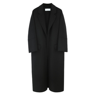 CHIIYEAR池也 慵懒极简双面羊绒羊毛大衣女长款毛呢外套2025新款