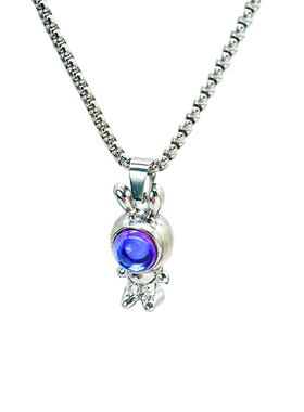 钛钢情侣炫彩兔字项链