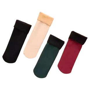 加绒袜子女中筒秋冬季加厚保暖雪地袜男袜短袜光腿神器地板袜女袜