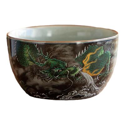 德化陶瓷冰裂烤花茶杯