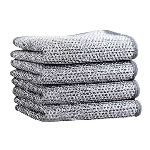 钢丝清洁布银丝抹布不沾油百洁布多用途刷锅洗碗布灶台替代钢丝球