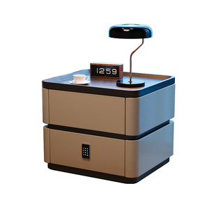 全实木床头柜小型储物2025新款意式极简轻奢高级感主卧床边收纳柜